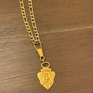 Gucci Gold Shield Medallion Pendant Necklace